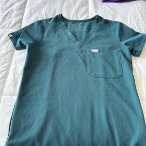 FIGS Teal V-Neck Scrub Top and Pants